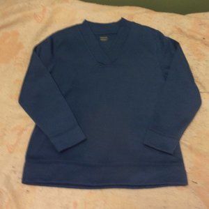 Vintage Bobbie Brooks Women's Blue Long Sleeve V-Neck Sweater Size M/M (10-12)